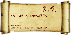 Kallós István névjegykártya